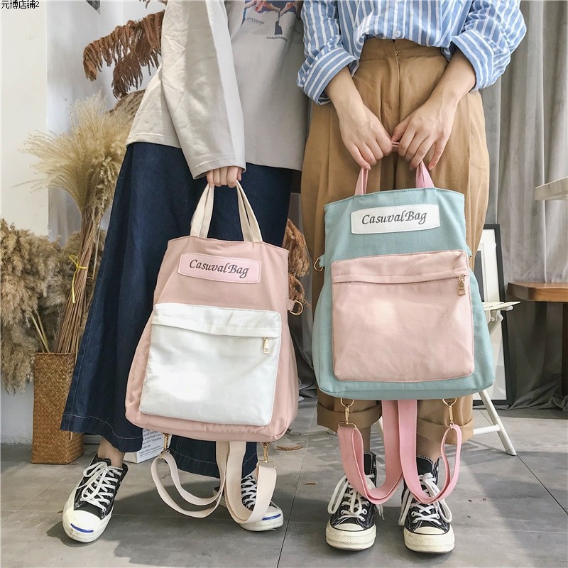 Balo ulzzang cặp sách đi học, ba lô kiêm túi xách thời trang nữ kiểu dáng hàn quốc