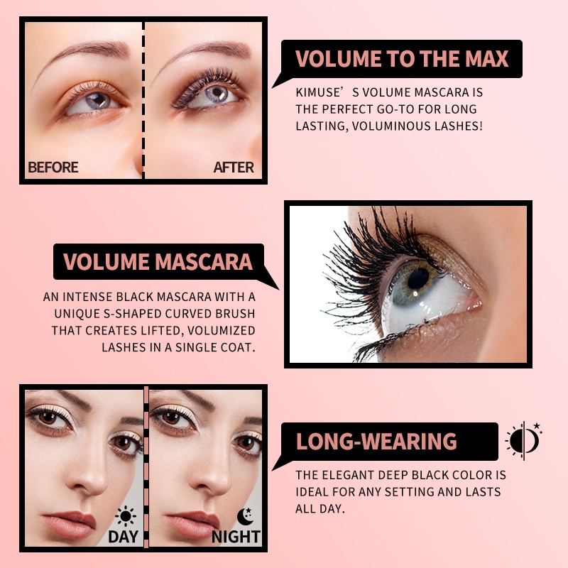 Mascara KIMUSE chống thấm nước không nhòe lâu trôi cao cấp 30g