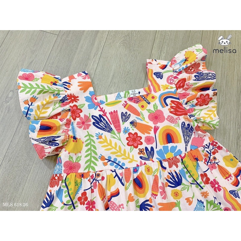 Đầm Melisa bé gái 3 tầng tay cánh tiên bé gái