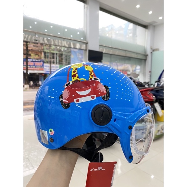 Mũ bảo hiểm trẻ em hình dễ thương Honda chính hãng xanh cao câp