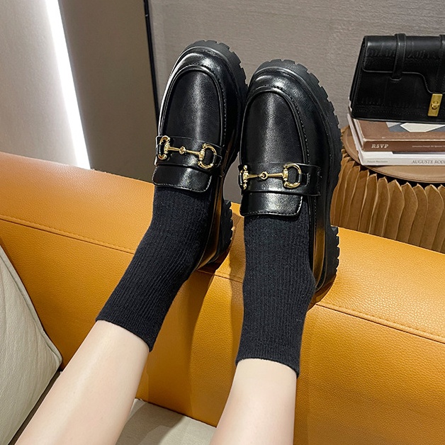 Giày nữ đế bằng độn đế cao chất da xịn hàng đẹp thời trang