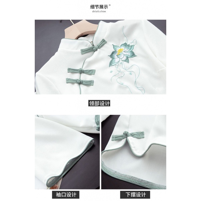 Set Đầm Sườn Xám Cách Tân Phong Cách Trung Hoa Thời Trang Mùa Xuân 2023 Mới