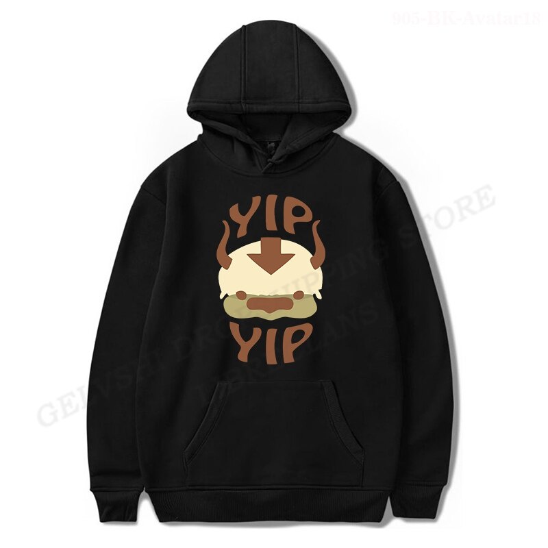 Áo Hoodie Màu Đen Dáng Rộng In Logo Avatar The Last Airbender Phong Cách Hip Hop Thời Trang Cho Nam