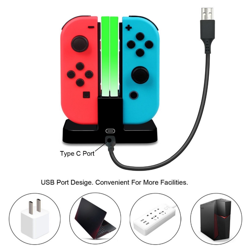 Bộ Sạc Nhanh USB Bằng Nhựa Trong Suốt Hình Hoa Hướng Dương Cho Joy-Con