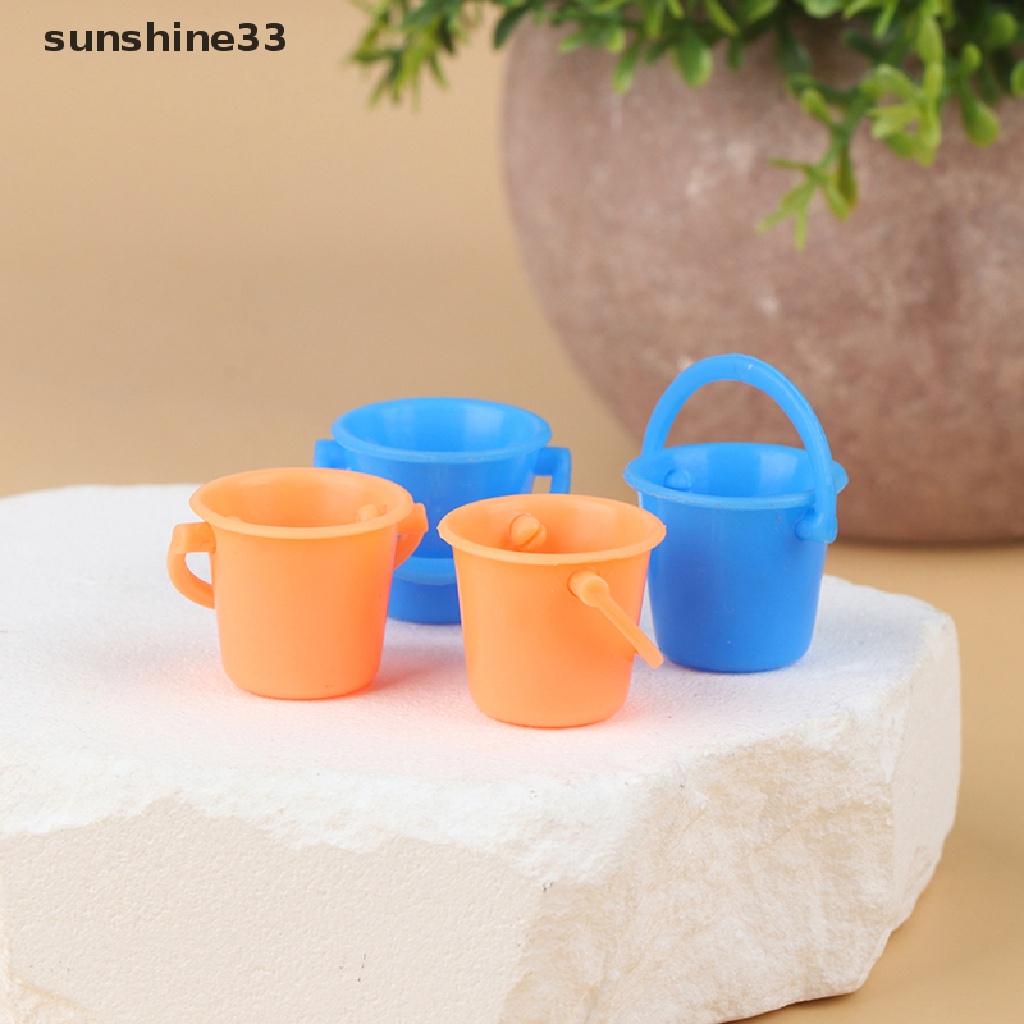 Set 2 Xô Nước Mini Trang Trí Nội Thất Cho Nhà Búp Bê