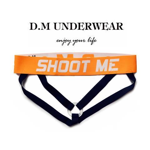 N001 Men's Underwear Youth Low Waist Lifting Ring Underwear Soft Silicone Ring Double Tee Pants Letter Tee Pants