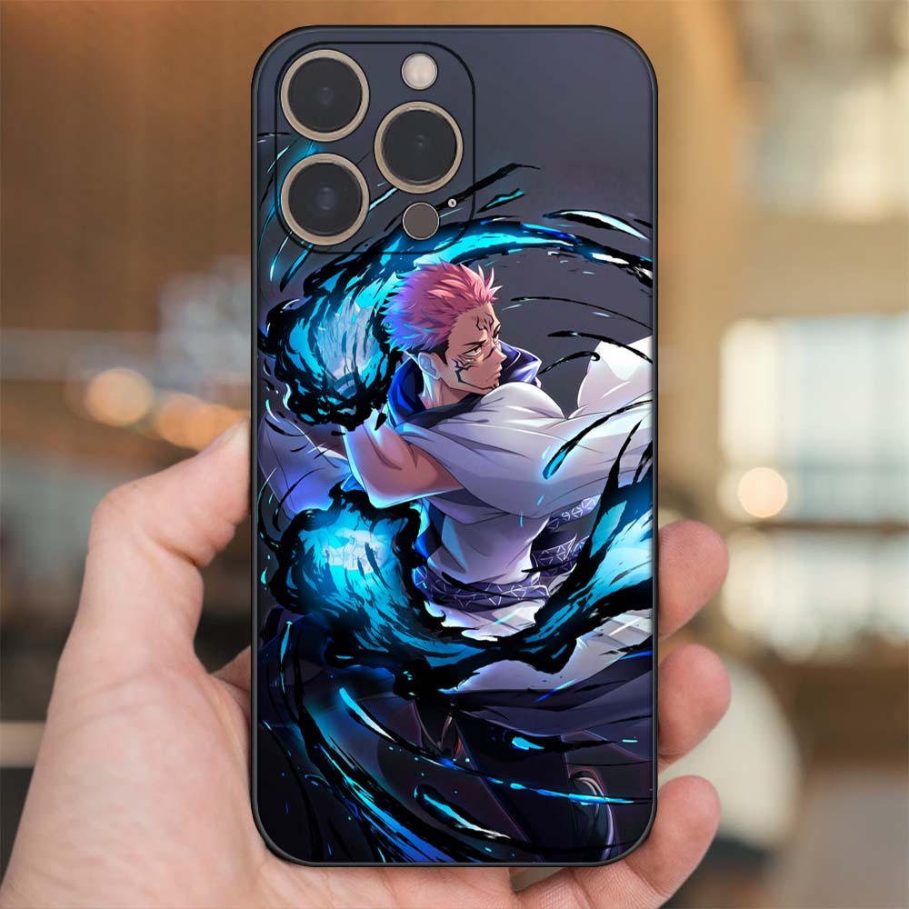 Ốp lưng iPhone 13 Pro dẻo đen cạnh vuông in hình Sukuna Yuji Jujutsu Kaisen Chú Thuật Hồi Chiến