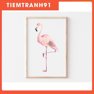 Tranh treo tường | Tranh màu nước - Pink Flamingo Print, Nursery Wall Art, Animal Print, Watercolor Animals