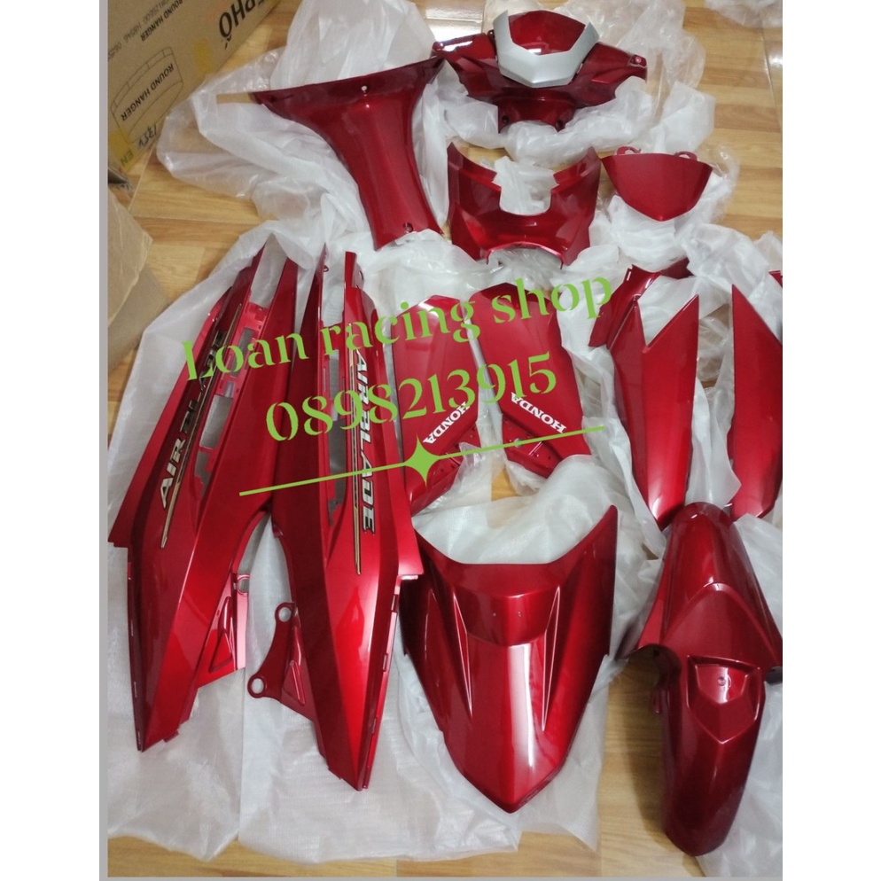 DÀN ÁO AIR BLADE 110 ĐỜI ĐẦU BXC MÀU ĐO,FULL NHỰA MÀU 13 món hàng zin chính hãng Honda