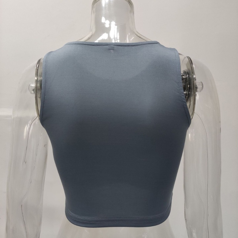 Xiangbao Áo Croptop Sát Nách Cổ Tròn Thời Trang Đường Phố Trẻ Trung Cho Nữ