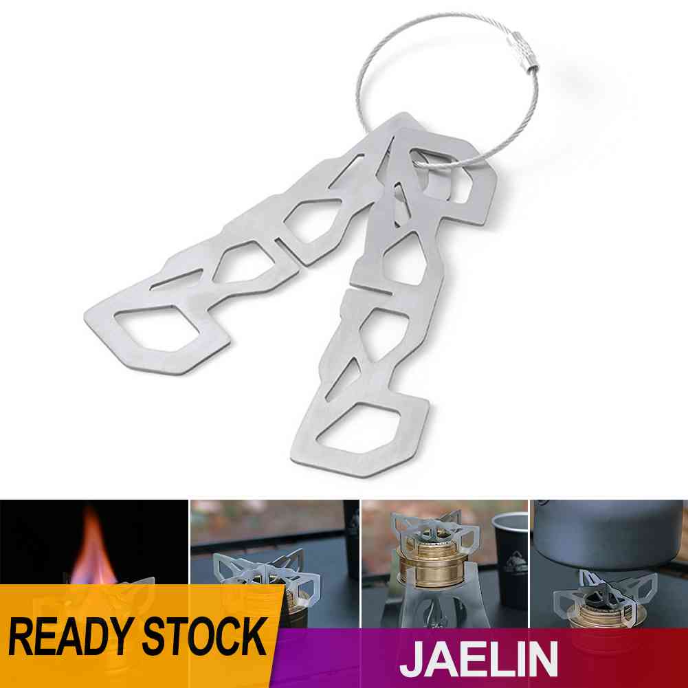 Giá Đỡ Bếp Cồn Bằng Thép Không Gỉ Tiện Dụng Mang Theo Du Lịch Cắm Trại