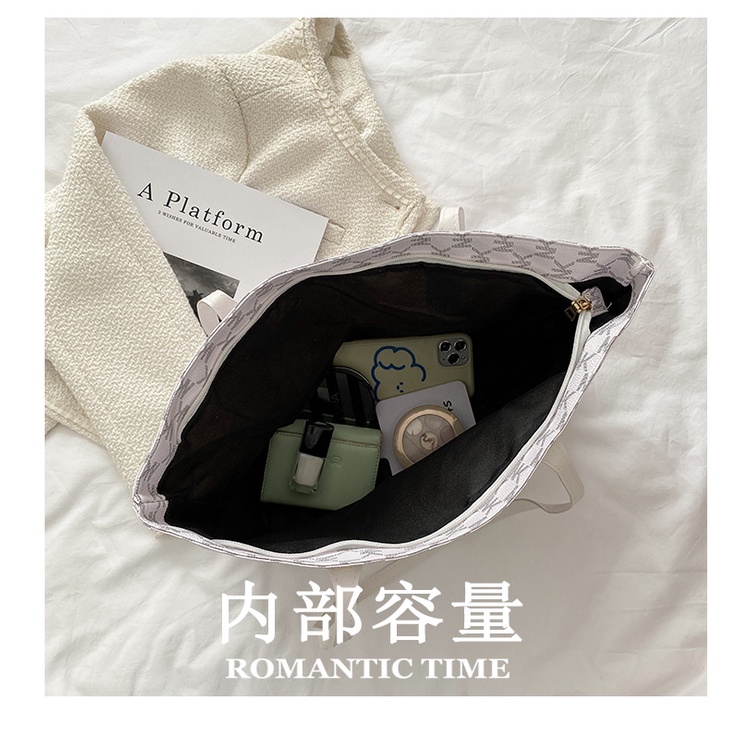 Túi tote Đeo Vai Cỡ Lớn In Chữ Đơn Giản Thời Trang Hàn Quốc 2023 Cho Nữ