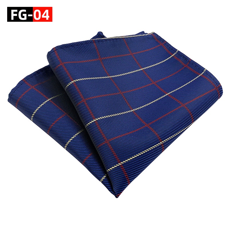 Khăn tay lụa EFAN họa tiết sọc caro thời trang đi tiệc kỳ nghỉ trang trọng cao cấp