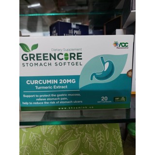 Greencore stomach softgel hộp 20 viên, hỗ trợ bảo vệ niêm mạc dạ dày