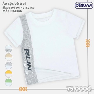 Áo cộc tay cổ tròn phối màu bé trai Dokma DA1346