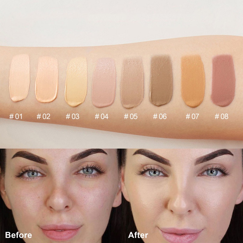 Kem Nền Che Khuyết Điểm Toàn Diện Kiểm Soát Dầu Lâu Trôi 8 Màu Lì Tự Nhiên