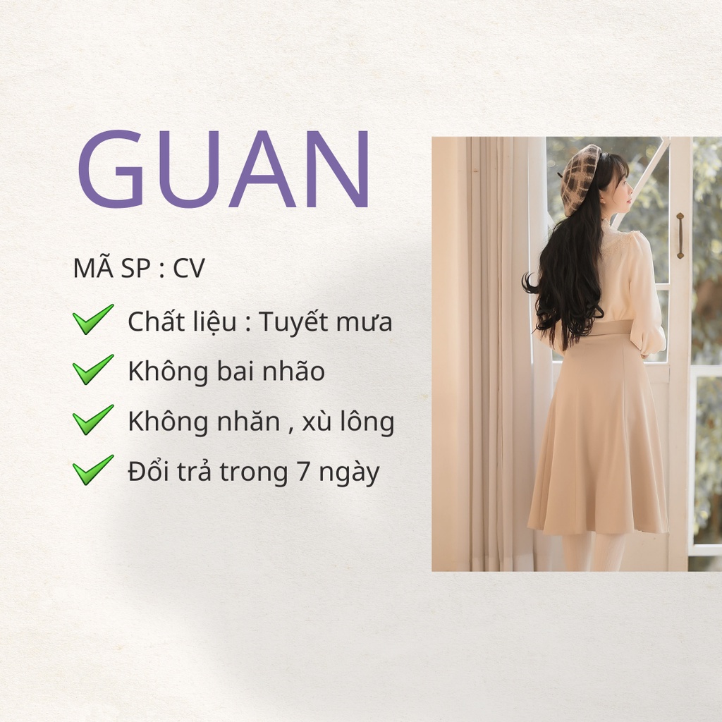 Chân Váy Công Sở Xoè Phối Cúc Đai Trẻ Trung, Chân Váy Công Sở Nữ