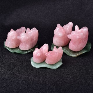 1 bộ đá thạch anh hồng tự nhiên hình hoa sen
