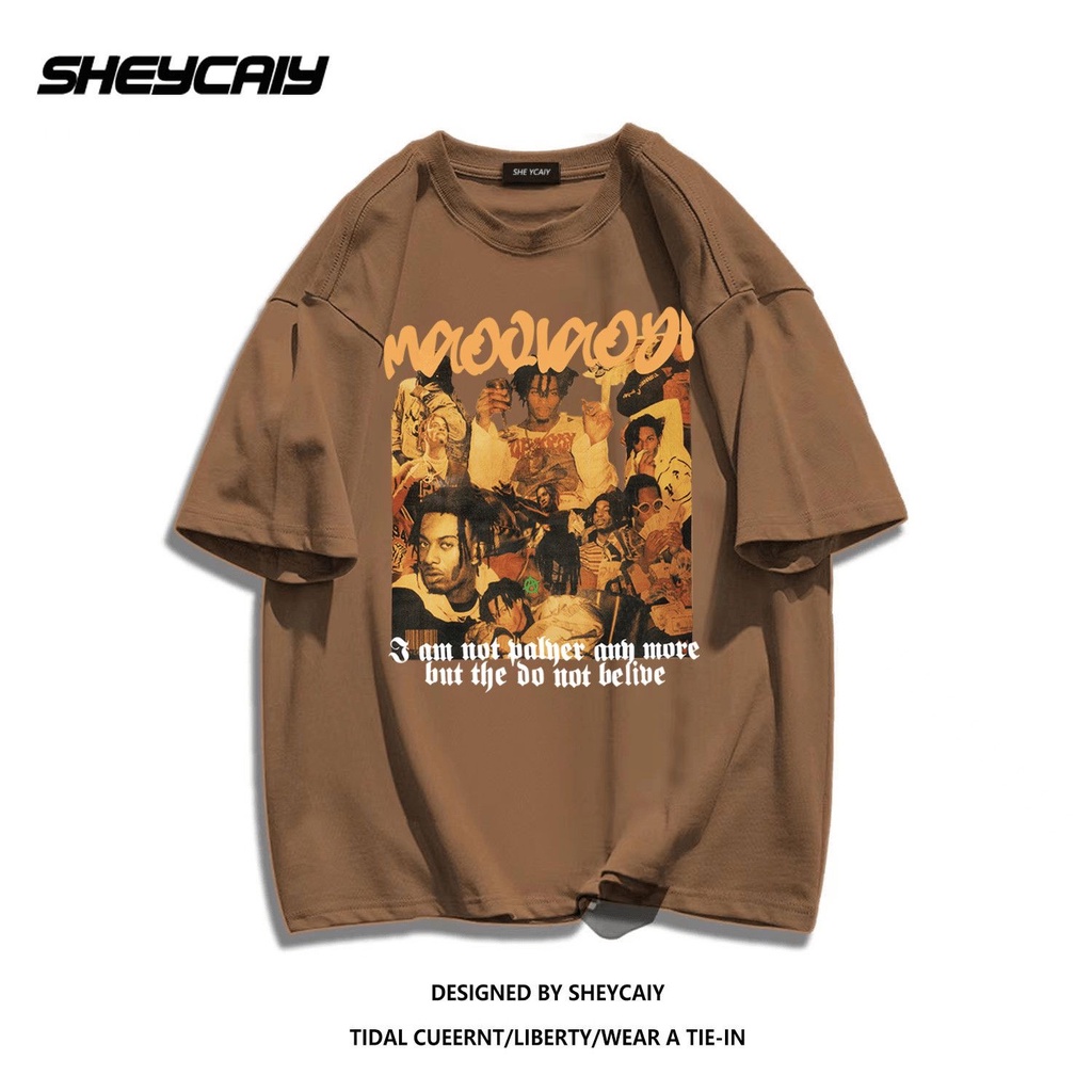 Áo Thun Cotton Ngắn Tay Dáng Rộng In Họa Tiết Thời Trang Mùa Hè Dành Cho Nam