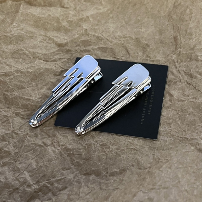 Kẹp Tóc Kim Loại Màu Bạc Dày Dặn Thời Trang