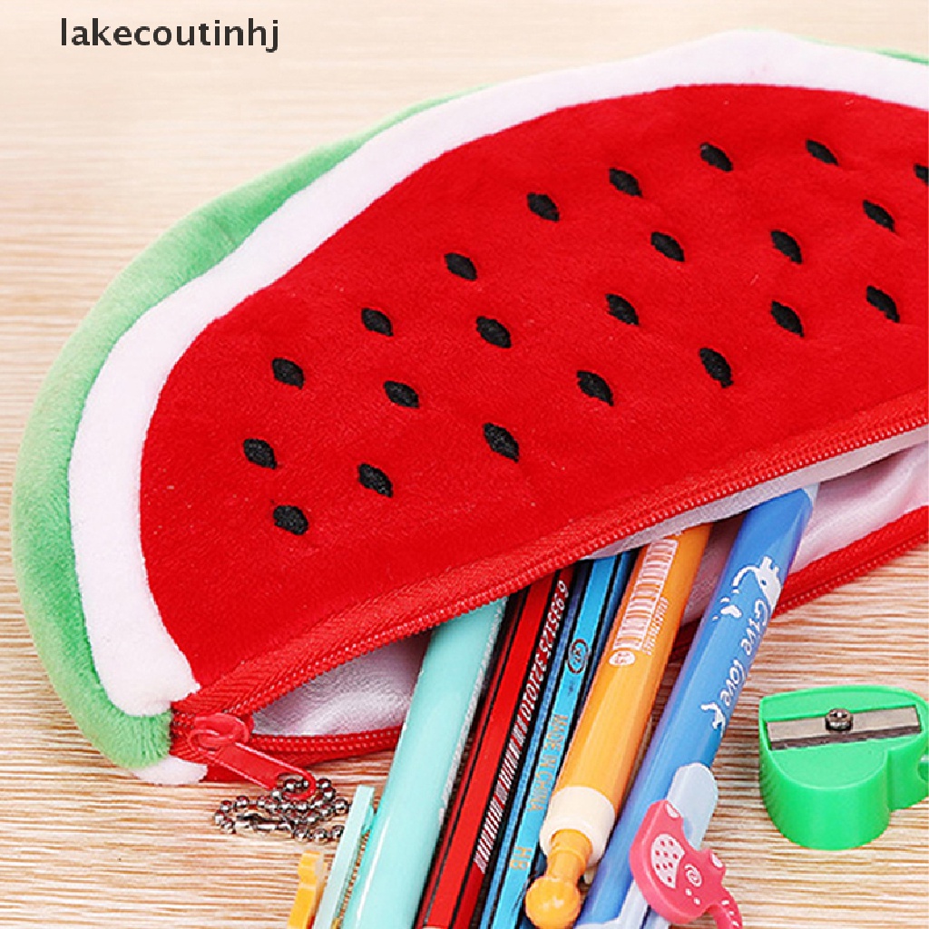 Lakecou Túi Đựng Bút Hình Dưa Hấu Nhồi Bông Sáng Tạo