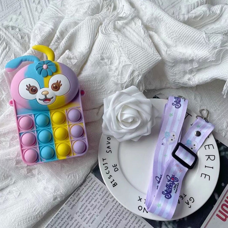 Bololo Túi Đựng Son Môi Chìa Khóa Tiền Xu Bằng Silicon Hình Vuông Xingdelu rat Dễ Thương Và Thời Trang