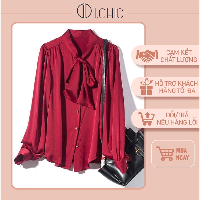 ICHIC- Áo sơ mi A023 buộc nơ cổ tiểu thư, sang chảnh.