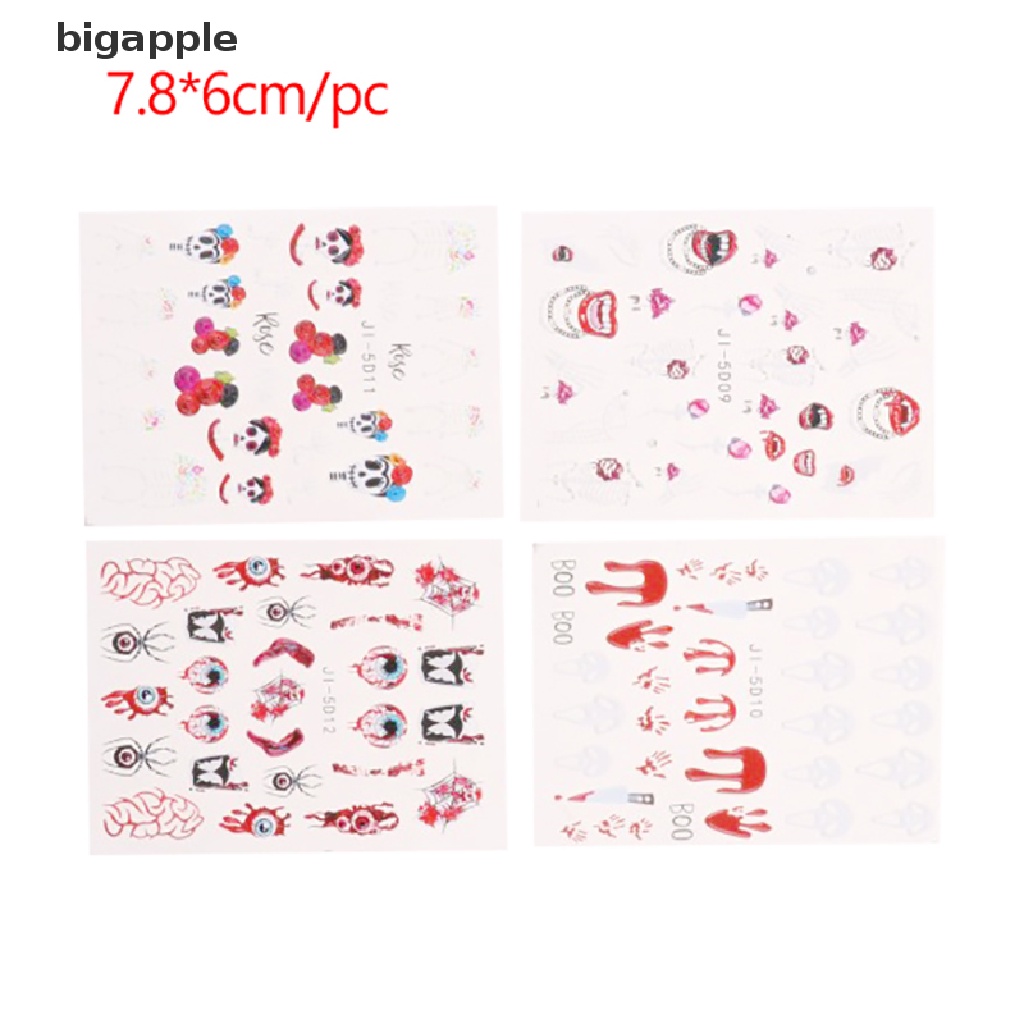 1 Miếng Dán Trang Trí Móng Tay Hình Mặt Nạ Môi Kinh Dị 5D