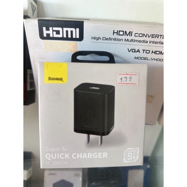 Bộ sạc nhanh, nhỏ gọn Baseus Super Si Quick Charger 20W dùng cho iPhone 12/iP11/XS Max (Type C, 20W/18W, PD/ QC3.0 Quick
