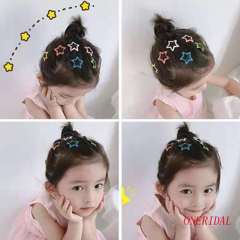 Kẹp Tóc Hình Ngôi Sao Nhiều Màu Sắc Y2k Màu Dạ Quang Cho Nữ