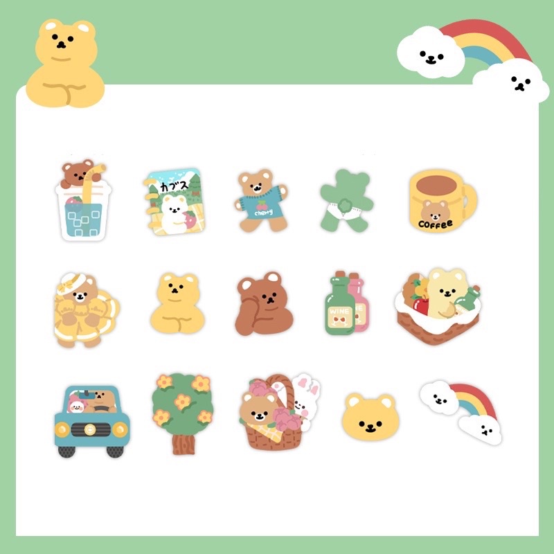 Hộp 45 sticker cute dán trang trí