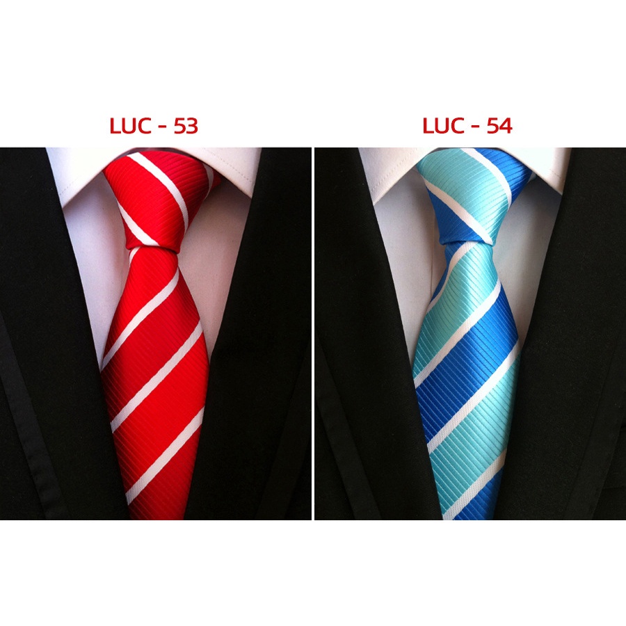 Cà vạt lụa EFAN 8cm 50 màu họa tiết kẻ sọc phong cách thời trang cho nam