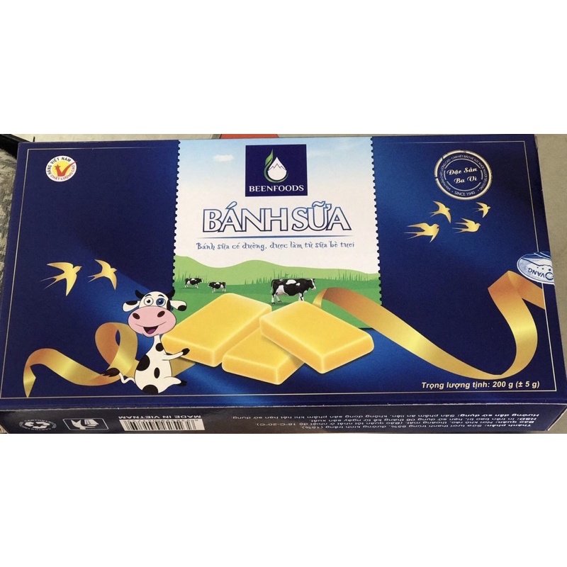 Bánh sữa nguyên chất hiệu Con Bò Vàng- Ba Vì 200g hộp 14 bánh