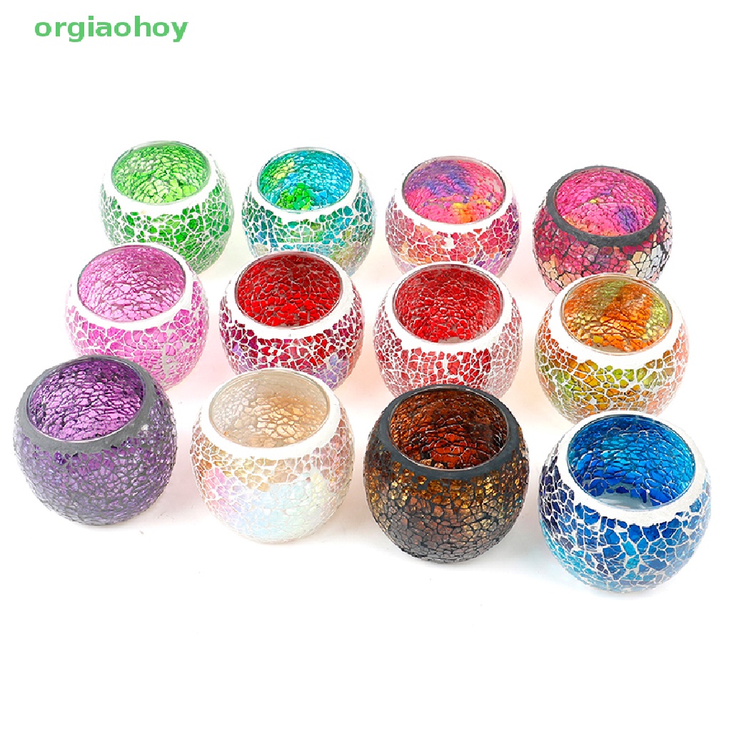 Giá Đỡ Đèn Trà Bằng Thủy Tinh Phong Cách Mosaic Độc Đáo Trang Trí Nhà Cửa