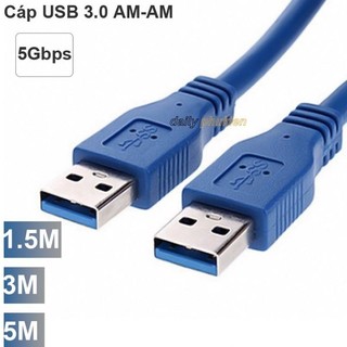 Cáp nối dài USB 2 đầu đực 1.5m 3m 5m , Dây USB 3.0 2 đầu đực xịn dailyphukien