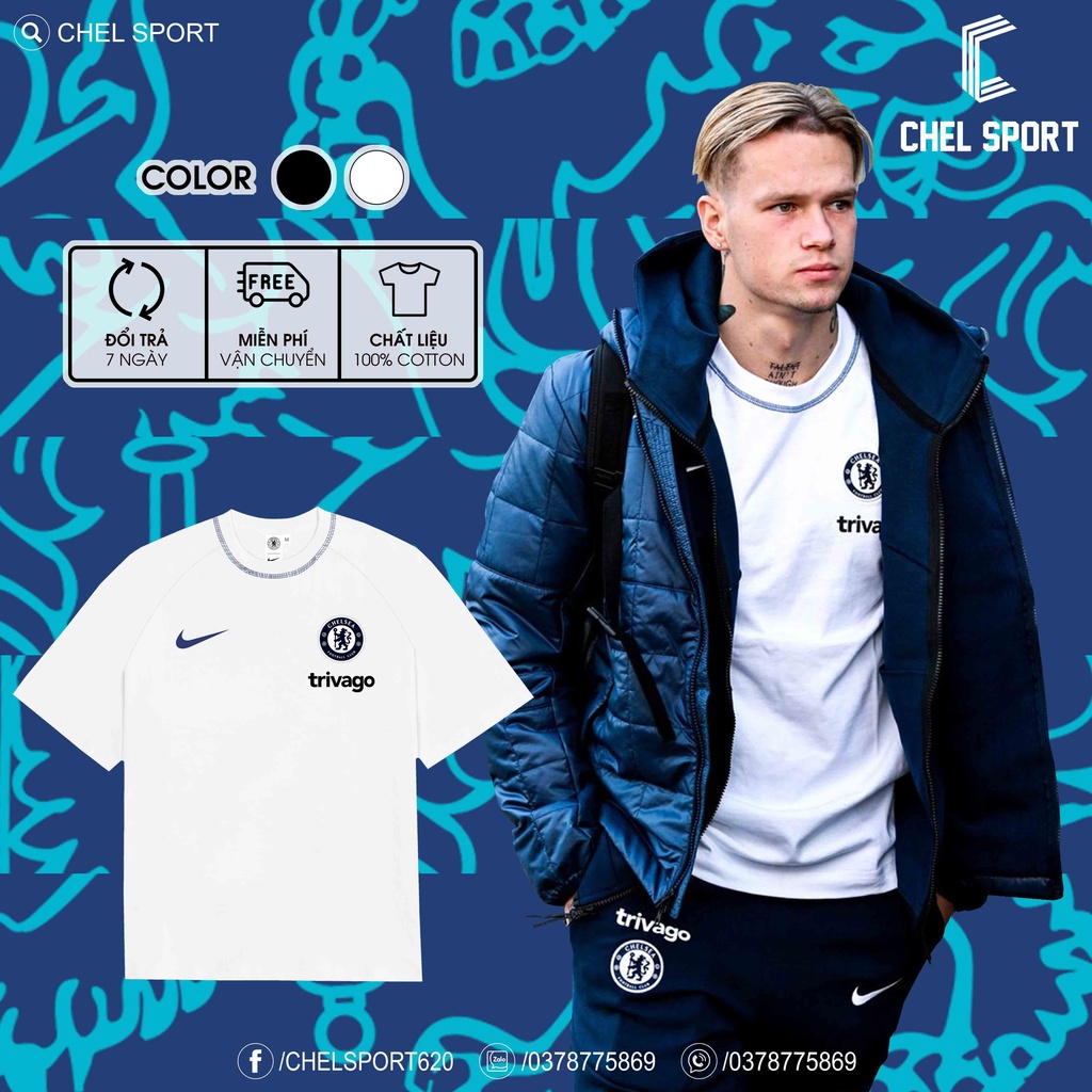 Áo thun Chelsea 2022/23 logo thêu [VIDEO & ẢNH THẬT]