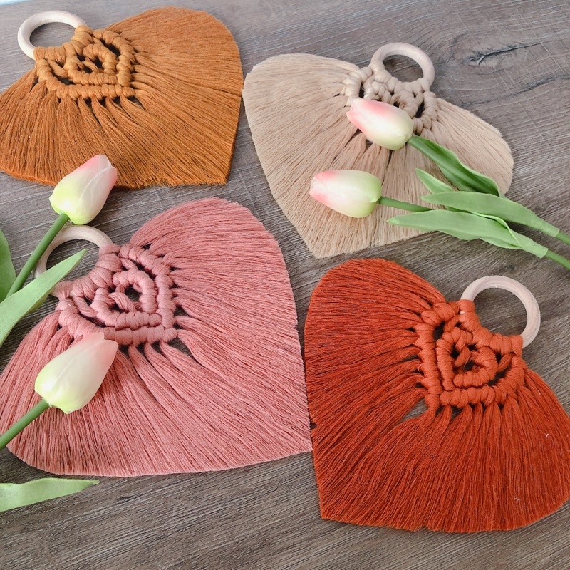 Lá treo macrame trang trí treo trên tường decor treo phòng ngủ