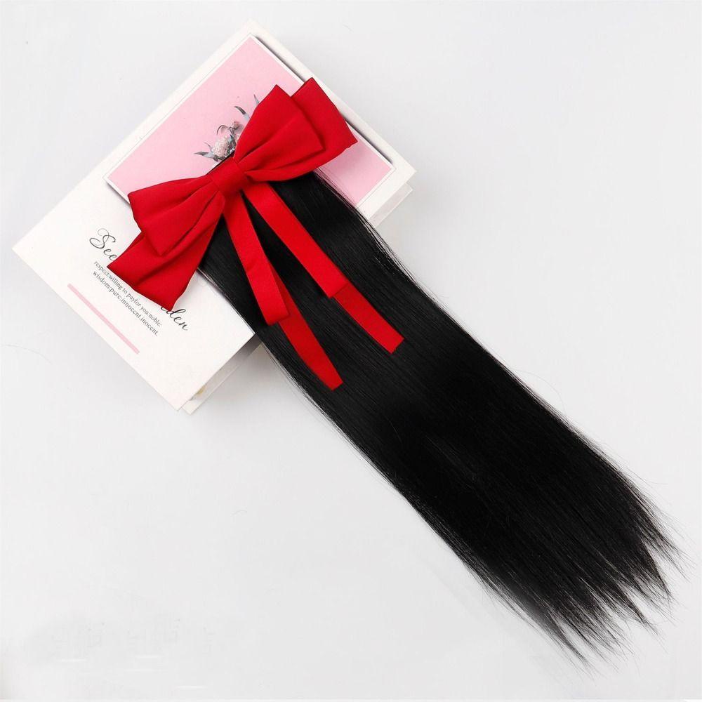 Dây Buộc Tóc Đuôi Ngựa Thẳng Dài Mềm Mịn Chất Lượng Cao Thời Trang Dùng Làm Đạo Cụ Chụp Ảnh