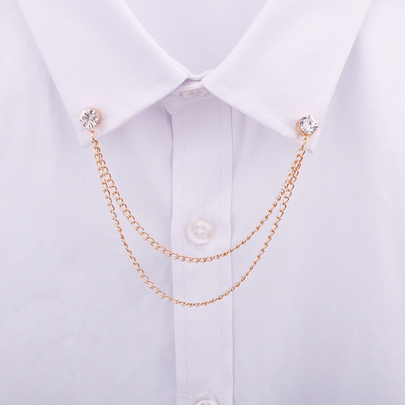 Ghim cài áo Efan đính đá phối tua rua nhiều màu mini thời trang Hàn Quốc cho nam