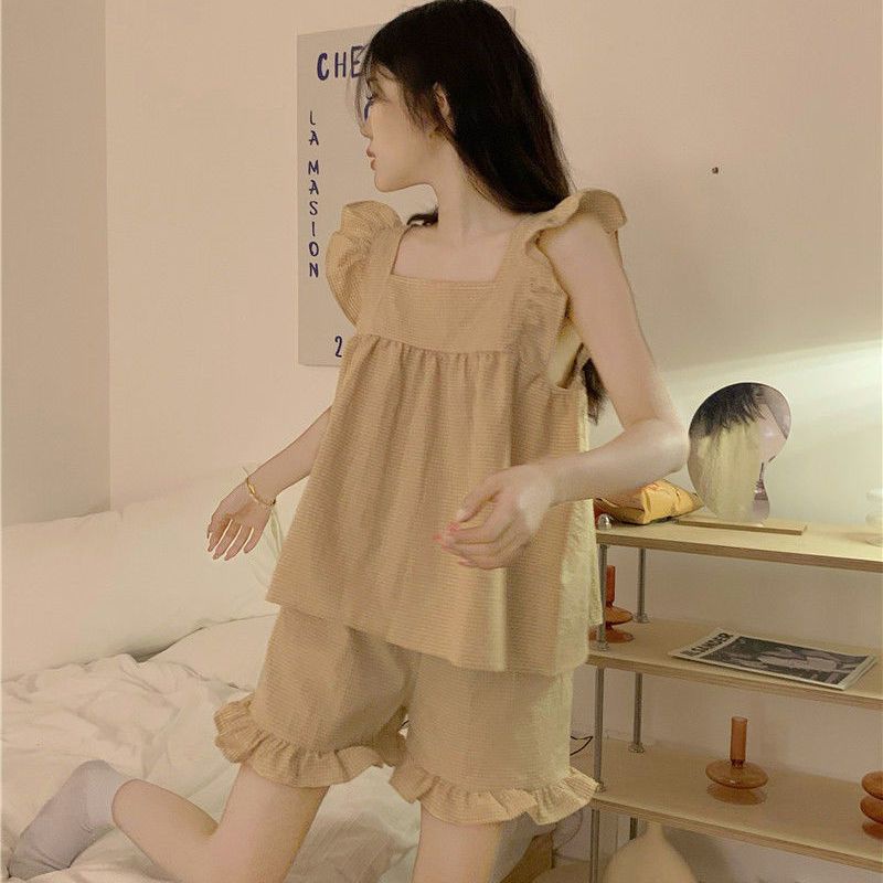 Bộ Đồ Ngủ Thiết Kế Mới Ngọt Ngào Thời Trang Mùa Hè Theo Phong Cách Hàn Quốc