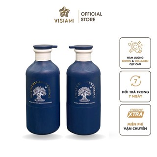 Dầu gội xả siêu mềm mượt tóc, Cặp gội xả Biotin Collagen chai xanh 500ml