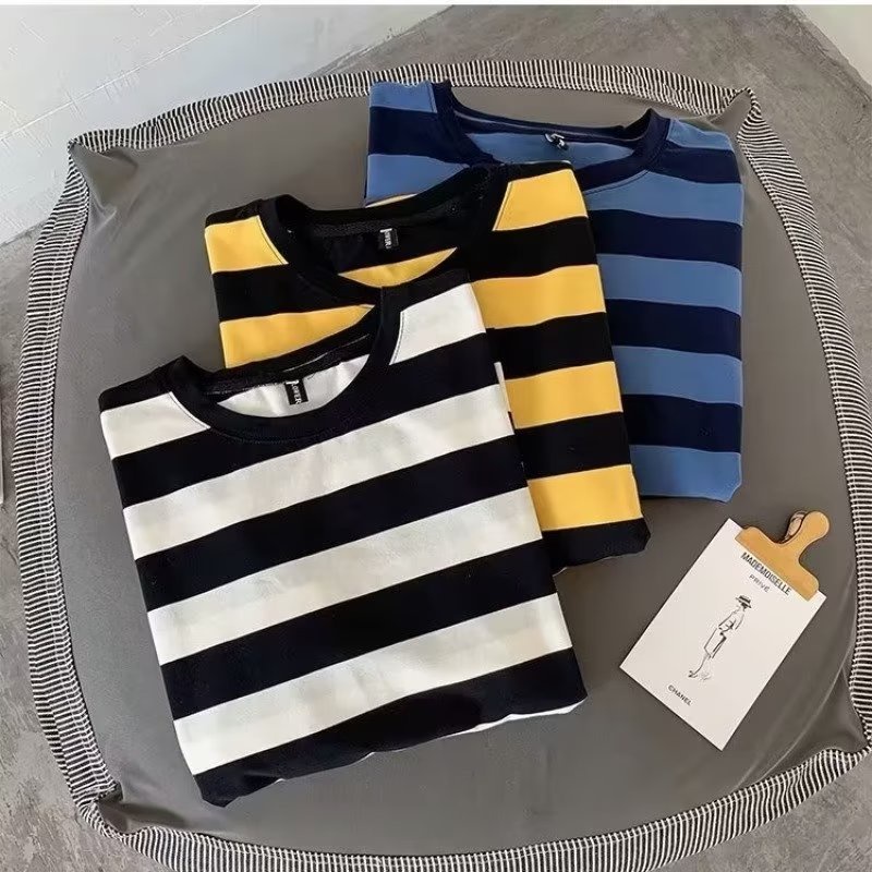 Áo Thun Tay Ngắn Cổ Tròn Plus Size M-8XL Phong Cách Hàn Quốc Cho Nam