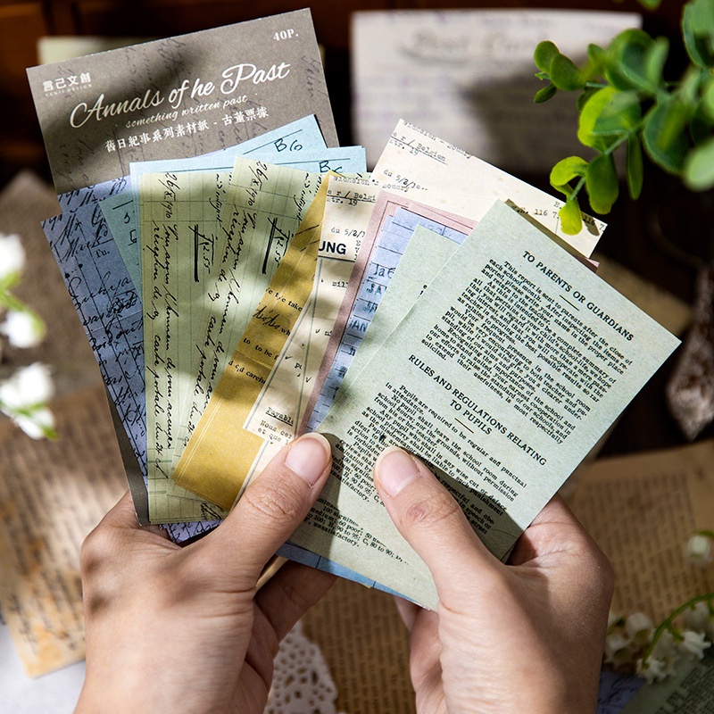 Bộ 30 Giấy Dán Dùng Trang Trí Sổ Tay Phong Cách Vintage Độc Đáo