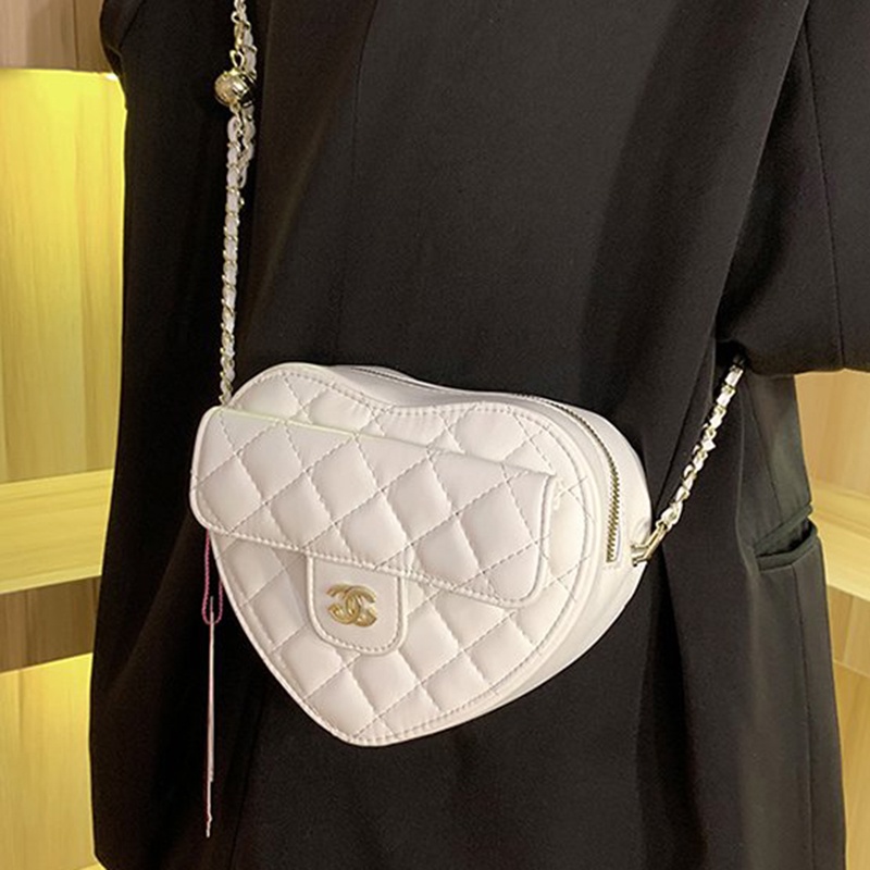 Túi Đeo Vai Dây Xích Hình Trái Tim Thời Trang Dành Cho Nữ