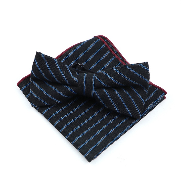 Cà Vạt Nơ Vải Len Kẻ Sọc Màu Sắc vintage Cho Nam