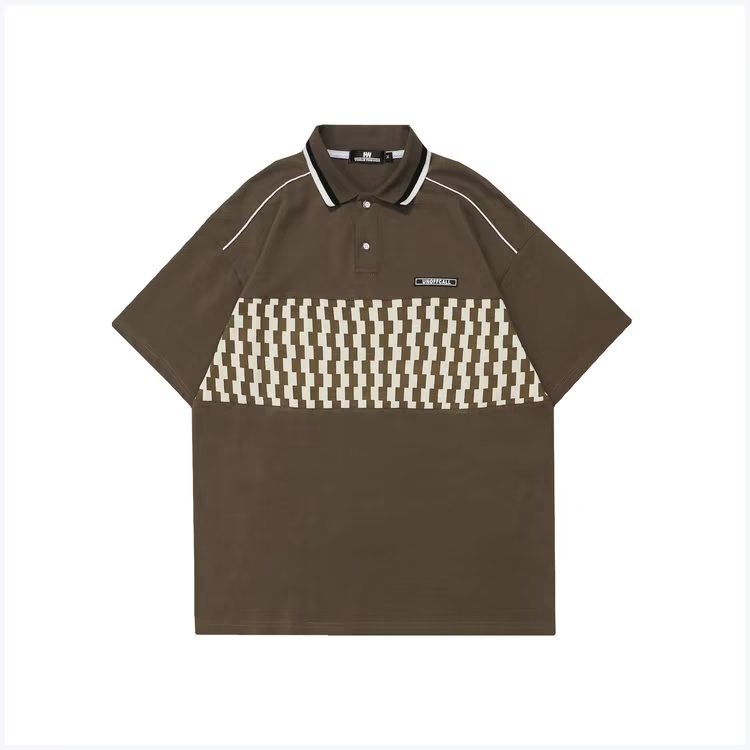 Áo polo Ngắn Tay Phối Màu Tương Phản Phong Cách Retro Mỹ Thời Trang Cho Nam