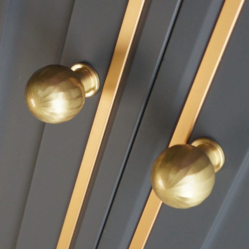 Tay Nắm Ngăn Kéo Tủ Bằng Đồng Thau Màu Vàng Phong Cách Bắc Âu
