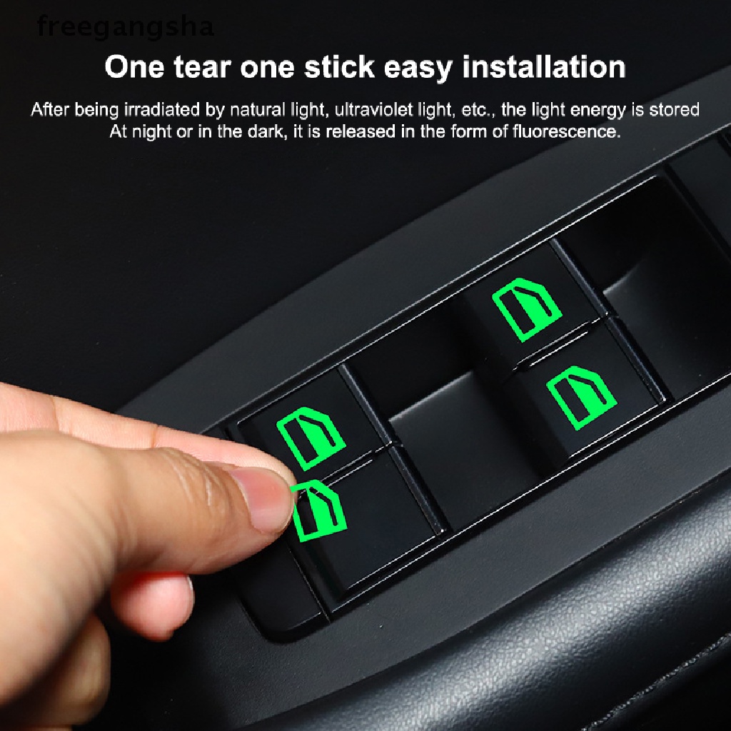 Miếng Dán Công Tắc Điều Khiển Cửa Sổ Xe Hơi Màu Dạ Quang
