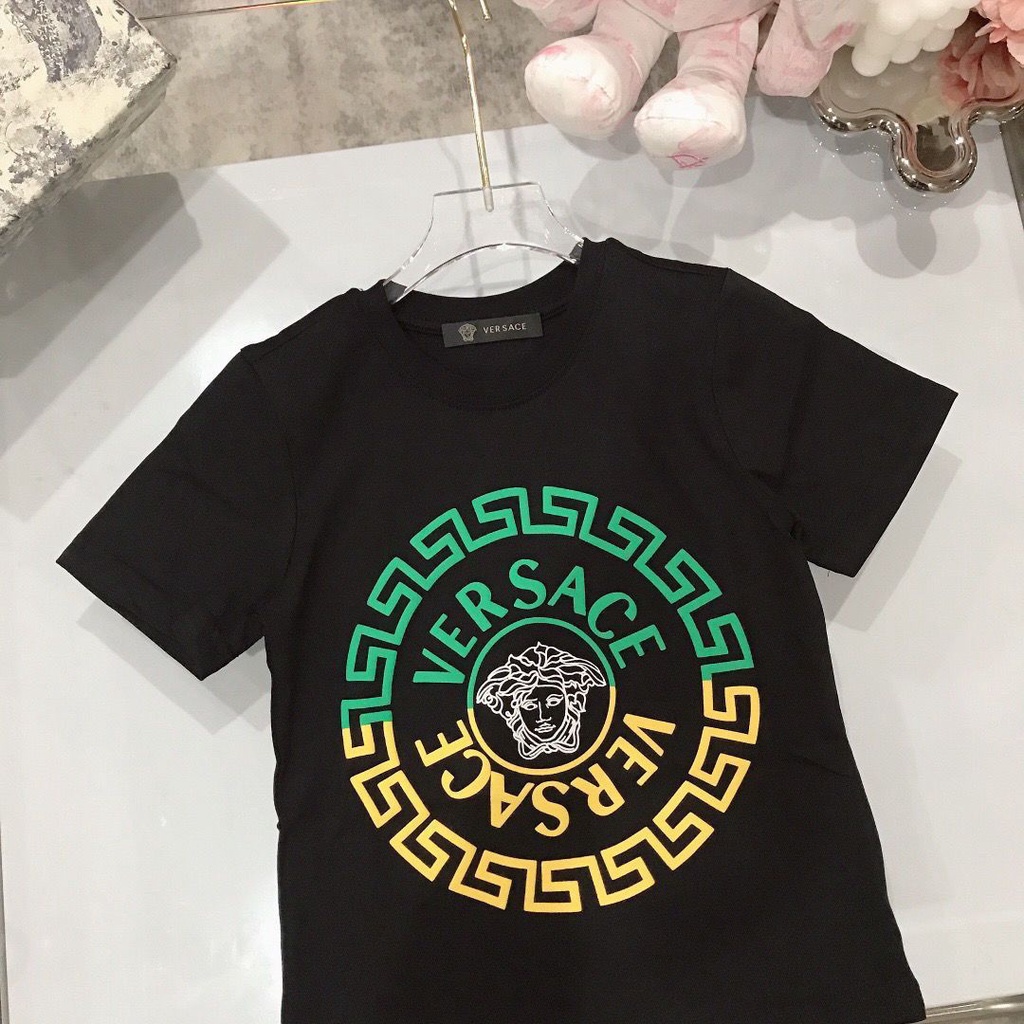 Không Có Nhãn Hiệu Trên Quần Áo1 Áo Thun Tay Ngắn In Hình Versace_Kid Chất Liệu Cotton Thời Trang Mùa Hè Cho Bé 1-12 Tuổi