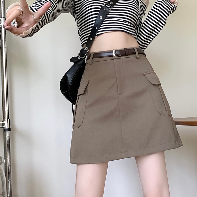 Chân váy SUXI dáng chữ A lưng cao ôm hông thời trang dành cho nữ